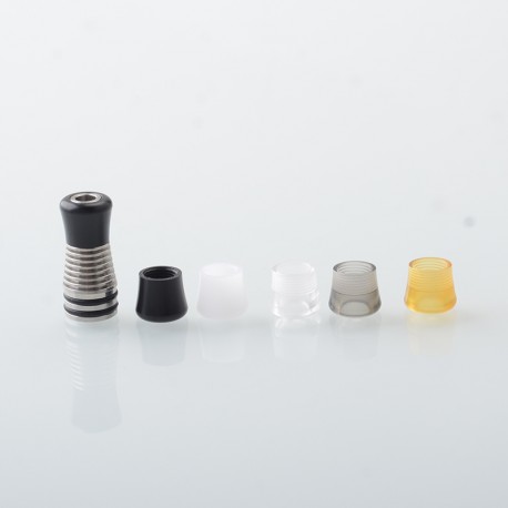 415 Short 510 Drip Tip Set with 6 Mouthpieces for RTA / RDA Atomizer - Silver