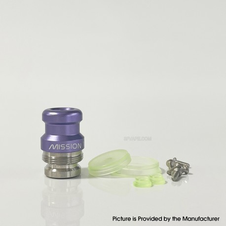 Rekavape Mission XV KB2 Style Replacement Integrated Drip Tip + Button Set for dotMod dotAIO V2 Pod - Purple, Glow-in-the-Dark