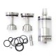 SXK Diplomat Style RDL RTA Rebuildable Tank Atomizer - Silver, 5.7ml, 2 PCS Air Pin 3.0 / 4.0mm, 23mm Diameter