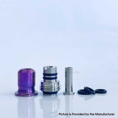 Rekavape Mission Boro Tips V2 ARC Style Drip Tip for BB / Billet Boro Mod - Purple, Titanium + Stainless Steel