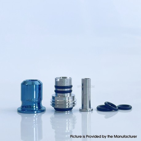 Rekavape Mission Boro Tips V2 ARC Style Drip Tip for BB / Billet Boro Mod - Blue, Titanium + Stainless Steel