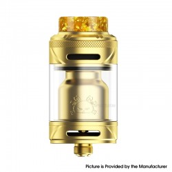 [Ships from Bonded Warehouse] Authentic Hellvape Fat Rabbit Solo 2 RTA Atomizer - Gold, 5ml / 3ml, 25mm Diameter