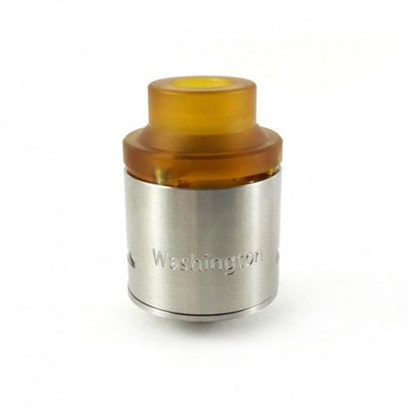 Authentic 5GVape Washington RDA Rebuildable Dripping Atomizer w/ BF Pin - Silver, 316 Stainless Steel, 24mm Diameter