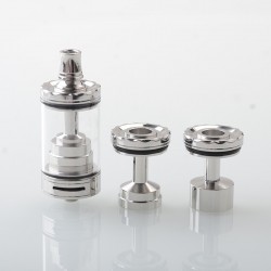 Diplomat Style RDL RTA Rebuildable Atomizer - Silver, 5.7ml, 5 Air Pins 2.0 / 2.5 / 3.0 / 3.5 / 4.0mm, 23mm