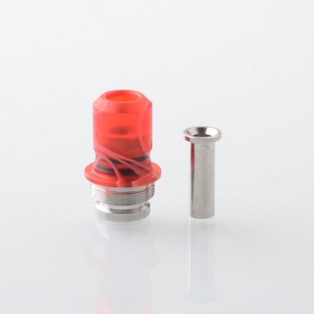 Rekavape Mission Dotaio Tips V2 ARC Style AIO Drip Tip for dotMod dotAIO V1 / V2 Pod - Red, Resin