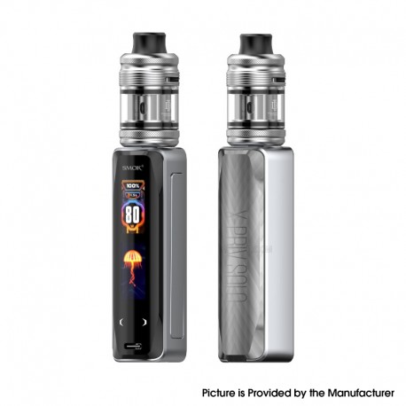 [Ships from Bonded Warehouse] Authentic SMOK X-PRIV Solo 80W Box Mod Kit with TF-D Sub-ohm Tank - Silver, VW 5~80W, 1 x 18650