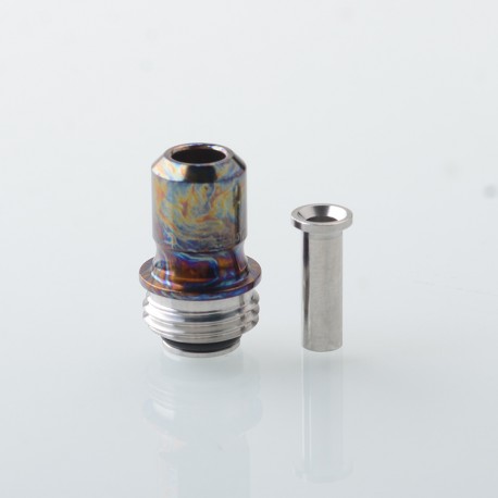 Rekavape Mission Boro Tips V2 ARC Style Drip Tip for BB / Billet Boro Mod - Blueing, Titanium + Stainless Steel