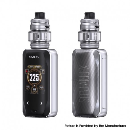 [Ships from Bonded Warehouse] Authentic SMOK X-PRIV Plus 225W Mod Kit TF-D Sub-ohm Tank - Silver Lines, VW 5~225W, 2 x 18650