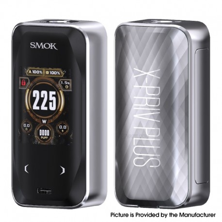 [Ships from Bonded Warehouse] Authentic SMOK X-PRIV Plus 225W Box Mod - Silver Lines, VW 5~225W, 2 x 18650