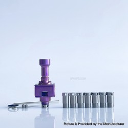 Rekavape UnKwn Glitch Style RBA Bridge for Billet / Boro Mod - Purple, Titanium, 8 PCS Air Pin 1, 1.2, 2, 2.5, 3, 3.5, 4, 4.5mm