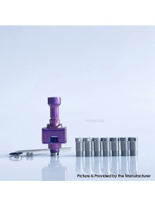 Rekavape UnKwn Glitch Style RBA Bridge for Billet / Boro Mod - Purple, Titanium, 8 PCS Air Pin 1, 1.2, 2, 2.5, 3, 3.5, 4, 4.5mm