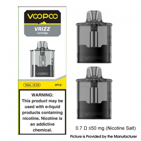 [Ships from Bonded Warehouse] Authentic VOOPOO Vrizz Replacement Pod Cartridge - 15ml, 0.7ohm (2 PCS)