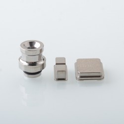 Replacement Drip Tip + Fire Button + VW Button Set for dotMod x Sturdy MFG Co Mod - Silver, Titanium Alloy