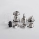 Skyline R Style RTA Rebuildable Tank Atomizer Full Kit w/ MTL + RDL Airdisks - Silver, 3.2ml, 22mm Dia