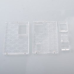 AuthenticMK MODS Engraved Front + Back Panels with Inner Plate for dotMod dotAIO V2 - Pattern A Clear