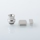 Replacement Drip Tip + Fire Button + VW Button Set for dotMod x Sturdy MFG Co Mod - Silver, Stainless Steel