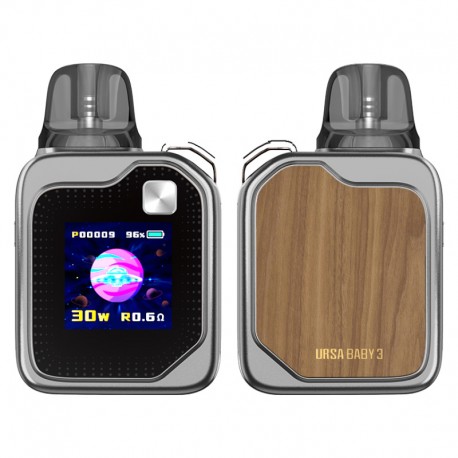 [Ships from Bonded Warehouse] Authentic Lost Vape Ursa Baby 3 Pod System Kit - Ash Wood, 1000mAh, 2.5ml, 0.6ohm / 0.8ohm