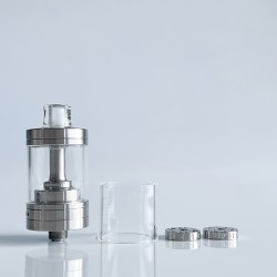 Rekavape VMM Imperia Style RTA Rebuildable Tank Atomizer - Silver, 316 Stainless Steel + PC, 5ml, DL / MTL Air Plate, 22mm