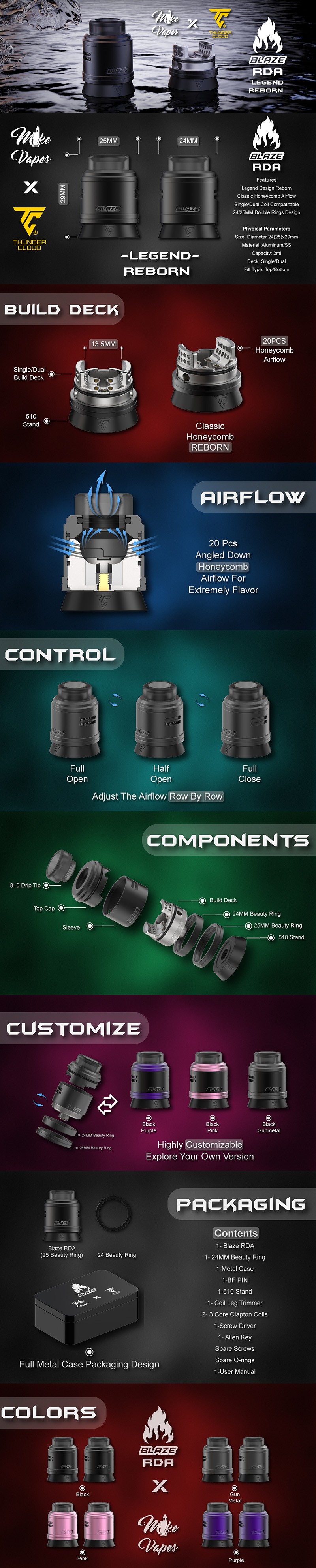 Thunder Cloud Blaze RDA Rebuildable Dripping Atomizer