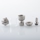 Authentic Ambition Mods TRINITY MTL RTA Atomizer - Silver, 2ml, 4 PCS Pins: 0.8, 1.0, 1.2, 1.4mm, 19mm Diameter