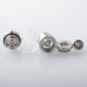 Authentic Ambition Mods TRINITY MTL RTA Atomizer - Silver, 2ml, 4 PCS Pins: 0.8, 1.0, 1.2, 1.4mm, 19mm Diameter