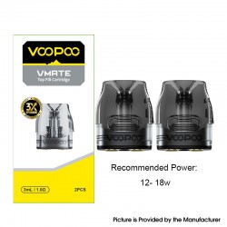 [Ships from Bonded Warehouse] Authentic VOOPOO Vmate Pod Cartridge V3 for Vmate E Kit- 3ml, 1.0ohm, Top Side Filling (2 PCS)