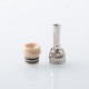 510 Drip Tip for RDA / RTA / RDTA Atomizer - Silver + Beige, 360 Degree Rotatable Mouthpiece, SS + PEEK