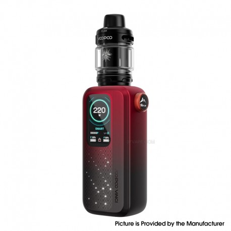 [Ships from Bonded Warehouse] Authentic VOOPOO VINCI Spark220 220W Box Mod Kit with Uforce-X Tank 6.5ml - Dark Red, VW 5~220W