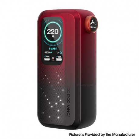 [Ships from Bonded Warehouse] Authentic VOOPOO VINCI Spark220 220W Box Mod - Dark Red, VW 5~220W, 2 x 18650