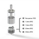 Authentic Auguse Kuaifu 22mm RTA Atomizer - Silver, 4.0ml, 2 x 0.9mm, 2 x 0.8mm, 2 x 1.0mm, 2 x 1.2mm, 1 x Non Porous, 22mm