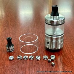 NOLA Style RTA Rebuildbale Atomizer - Silver, 3.2ml, Air Pin 0.8, 1.2, 1.5, 1.8, 2.0, 2.5, 3.0, 3.5mm, 22mm Diameter