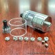 NOLA Style RTA Rebuildbale Atomizer - Silver, 3.2ml, Air Pin 0.8, 1.2, 1.5, 1.8, 2.0, 2.5, 3.0, 3.5mm, 22mm Diameter